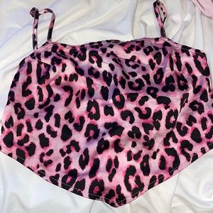 Cheetah tie halter top